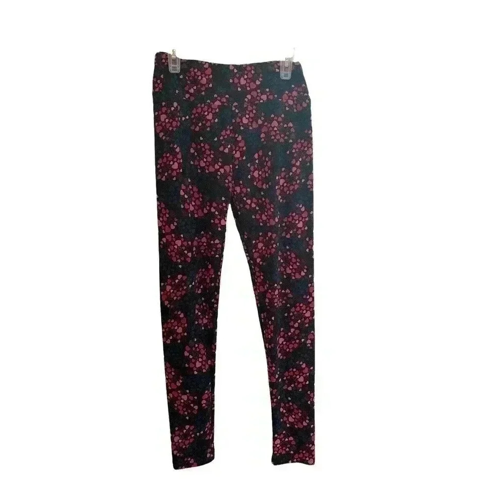 LULAROE MULTI COLOR HEARTS LEGGING SIZE ONE SIZE